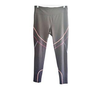 Fila Sport Black Activewear Leggings Womens Large W/ Vibrant Pink Purple Accents